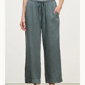 Velvet by Graham & Spencer Franny Gauze Wide Leg Pants in Snorkel Blue